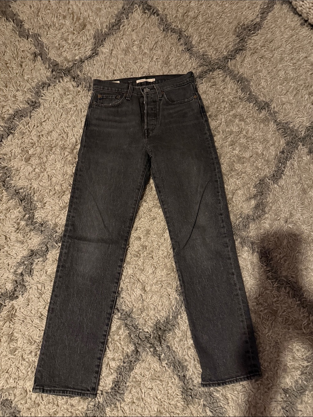 Levi's High-Rise Straight Jeans in Black Wash